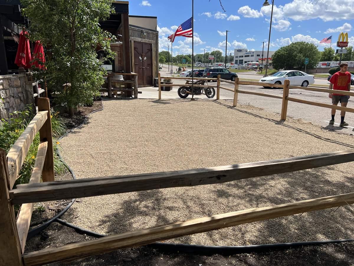Gravel Area & Wood Fence