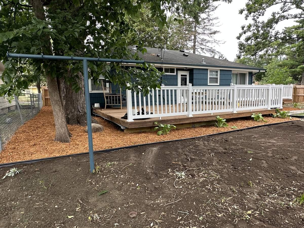 Deck with Mulch & Plants