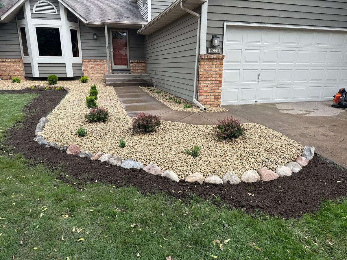 Front Entry Rock Beds