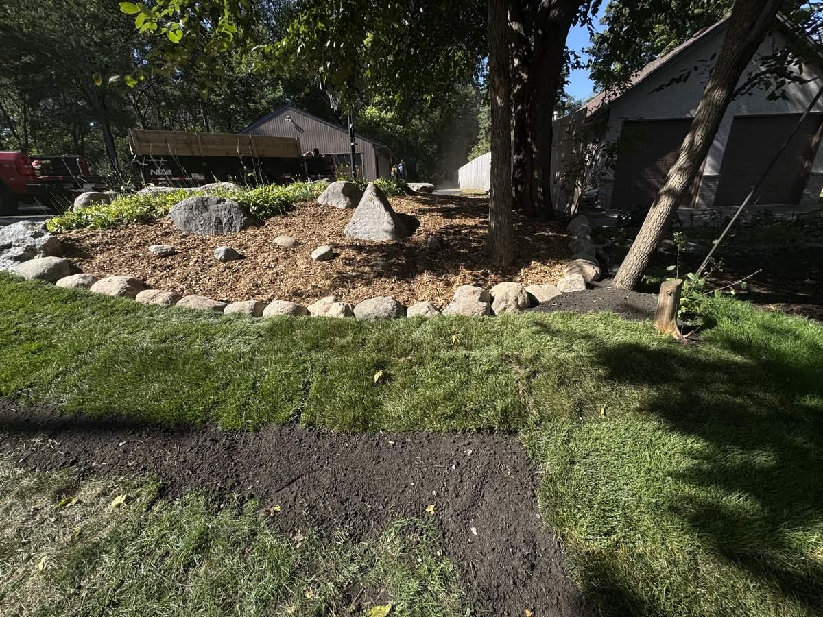 Sod & Mulched Garden