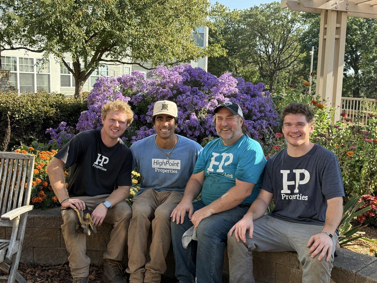 High Point Properties landscape crew working together